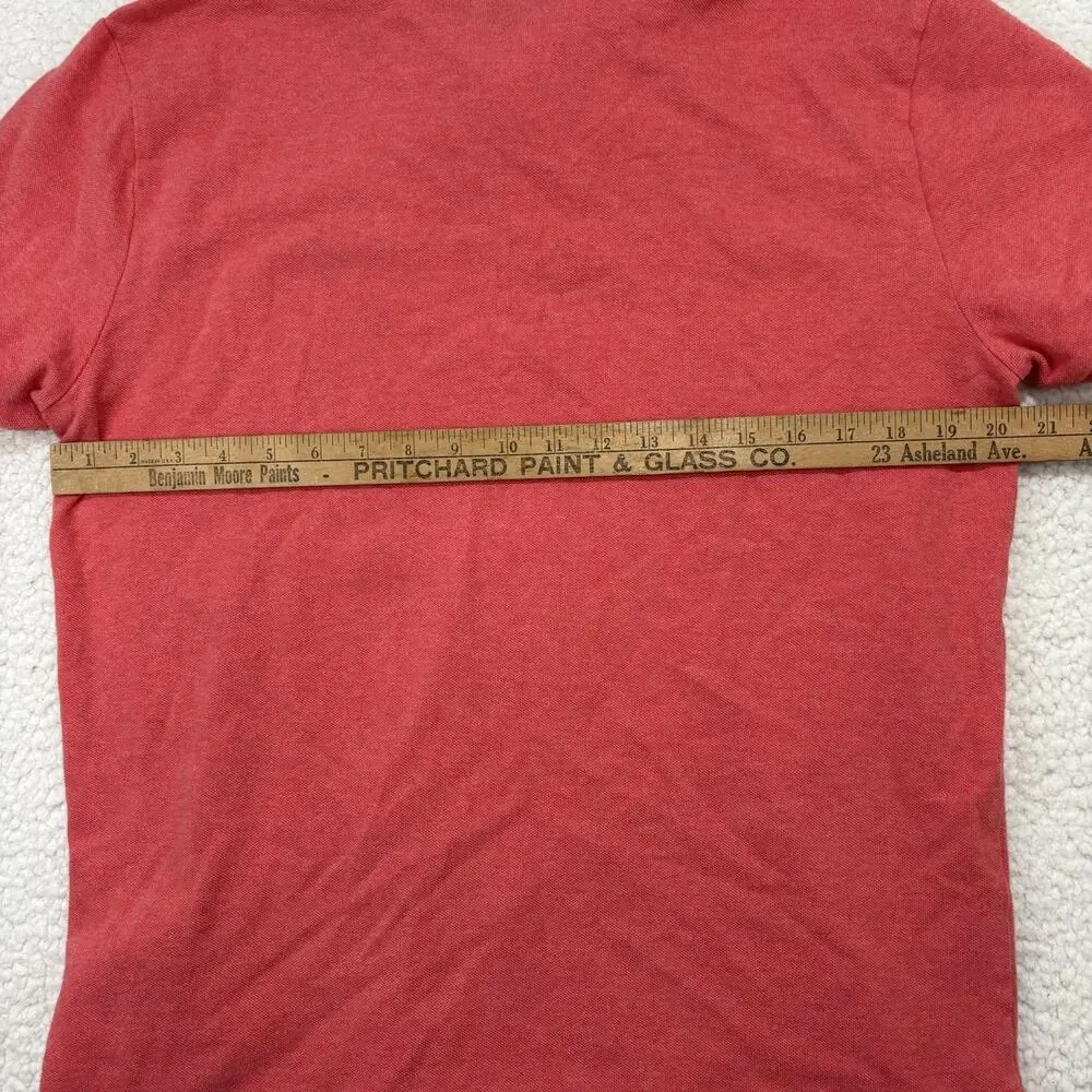 Polo Ralph Lauren Mens Polo Shirt Short‎ Sleeve Large Red Custom Slim Fit Cotton